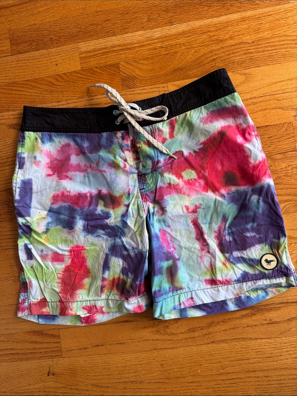 Modern Amusement Tie-Dye Swim Trunks in Pink, Blue, Purple, Green